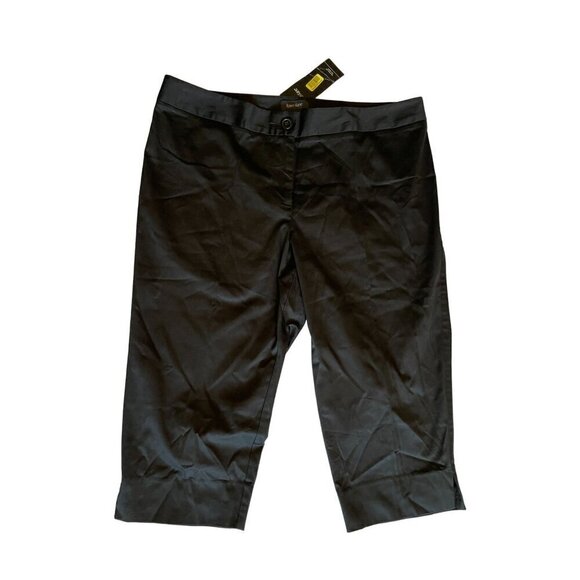 Karen Kane Womens Black Capri Size 18W Cotton Spandex Lifestyle Side Split NEW - Picture 2 of 11